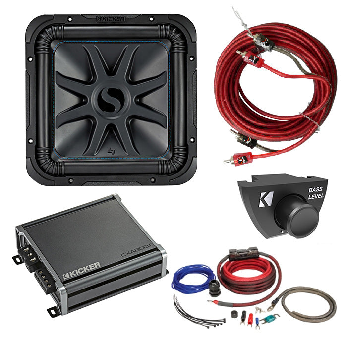 Kicker 44L7S122 Amplifer and Subwoofer Bass Bundle with Install Kit - Freemans Car Stereo