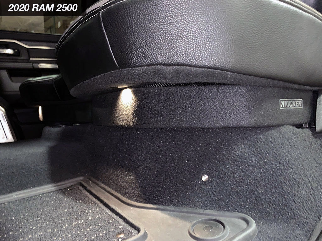 Kicker 51KRDL7T102 L7T Custom Fit Dual 10" Subwoofer Up Firing Enclosure, RAM Specific, 2-ohm - Freemans Car Stereo