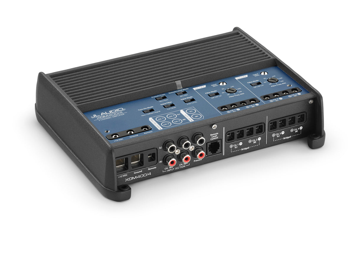 JL Audio XDM400/4 Amp + x2 Pairs M3-650X-S-GW-I Speaker + MLC-RW Bundle