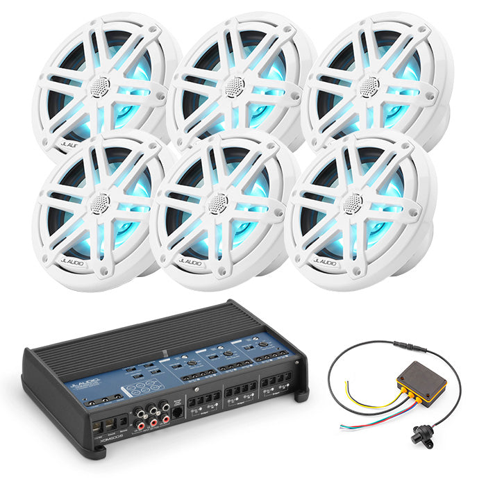 JL Audio XDM600/6 + 3 Pairs M3-650X-S-GW-I + MLC-RW Marine Bundle