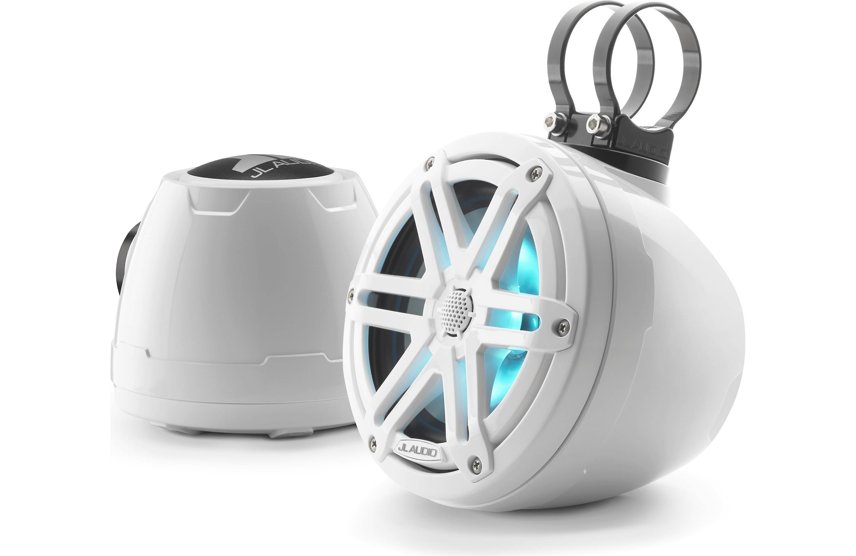 JL Audio M3-650VEX-Gw-S-Gw-i 6.5" Enclosed Coaxial System with RGB LED Lighting, Gloss White Enclosure, Gloss White Sport Grilles