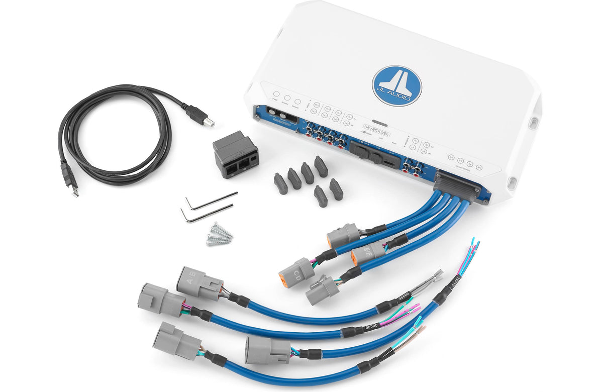 JL Audio MV800/8I Amp + M6-650X-S-GMTI-I-4 x2 Pairs Marine Speaker Bundle