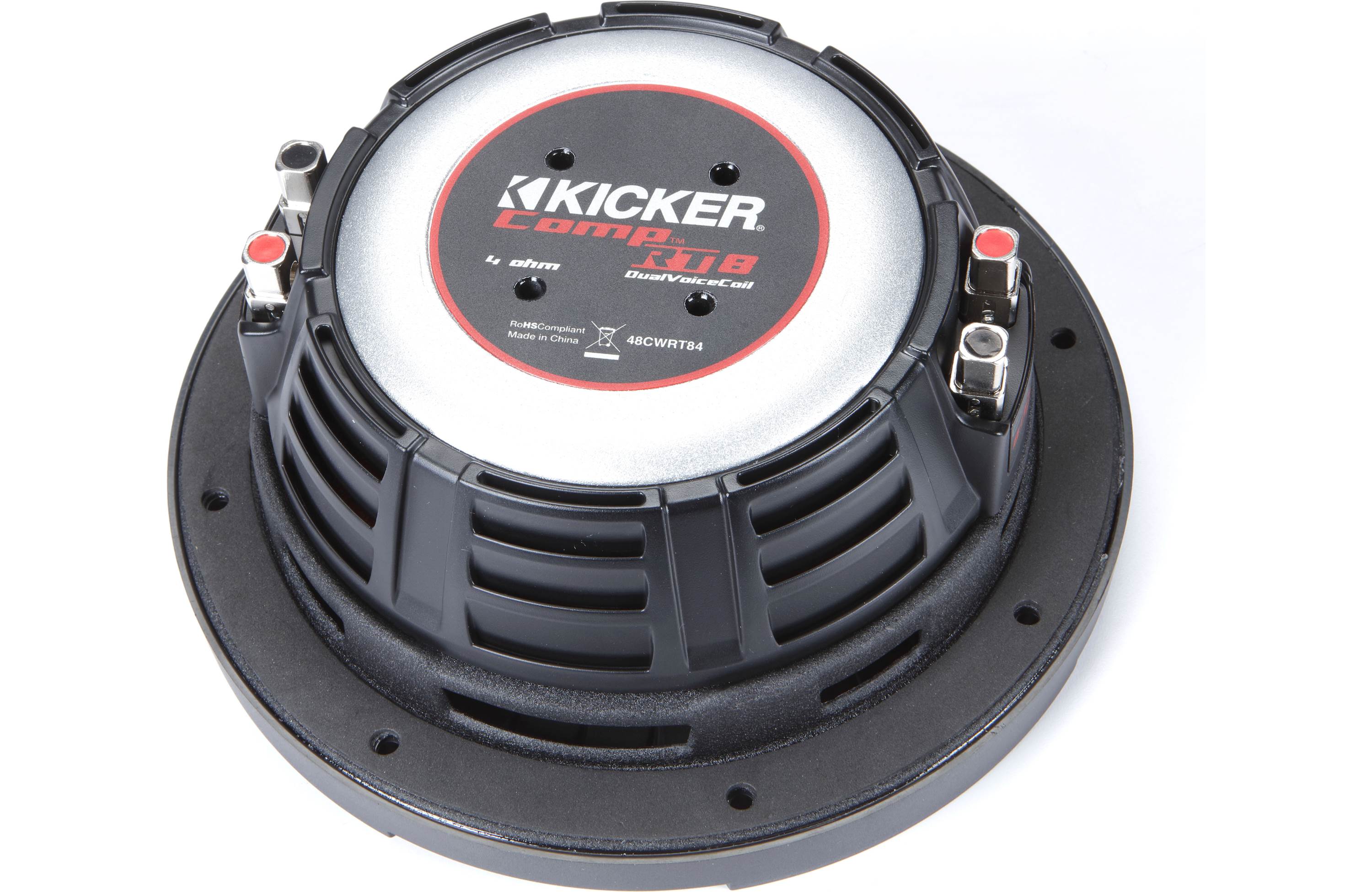 Kicker 48CWRT84 8" Shallow-Mount Subwoofer with Dual Voice Coils 4-ohms - Freemans Car Stereo