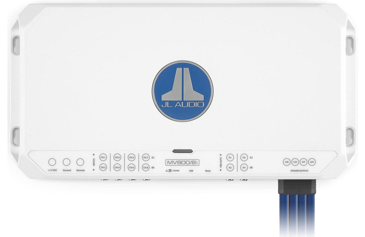 JL Audio MV800/8I Amp + M6-650X-S-GMTI-I-4 x2 Pairs Marine Speaker Bundle