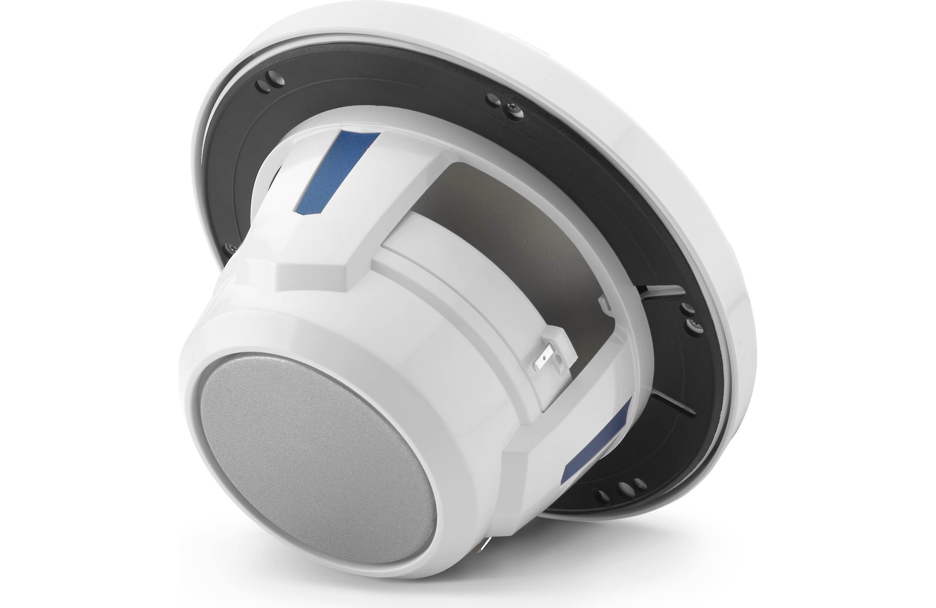JL Audio M6-650X-S-GWGW-I 6.5" Marine Coaxial Speakers, Gloss White Trim and Grille w/ LED Lighting - Freemans Car Stereo