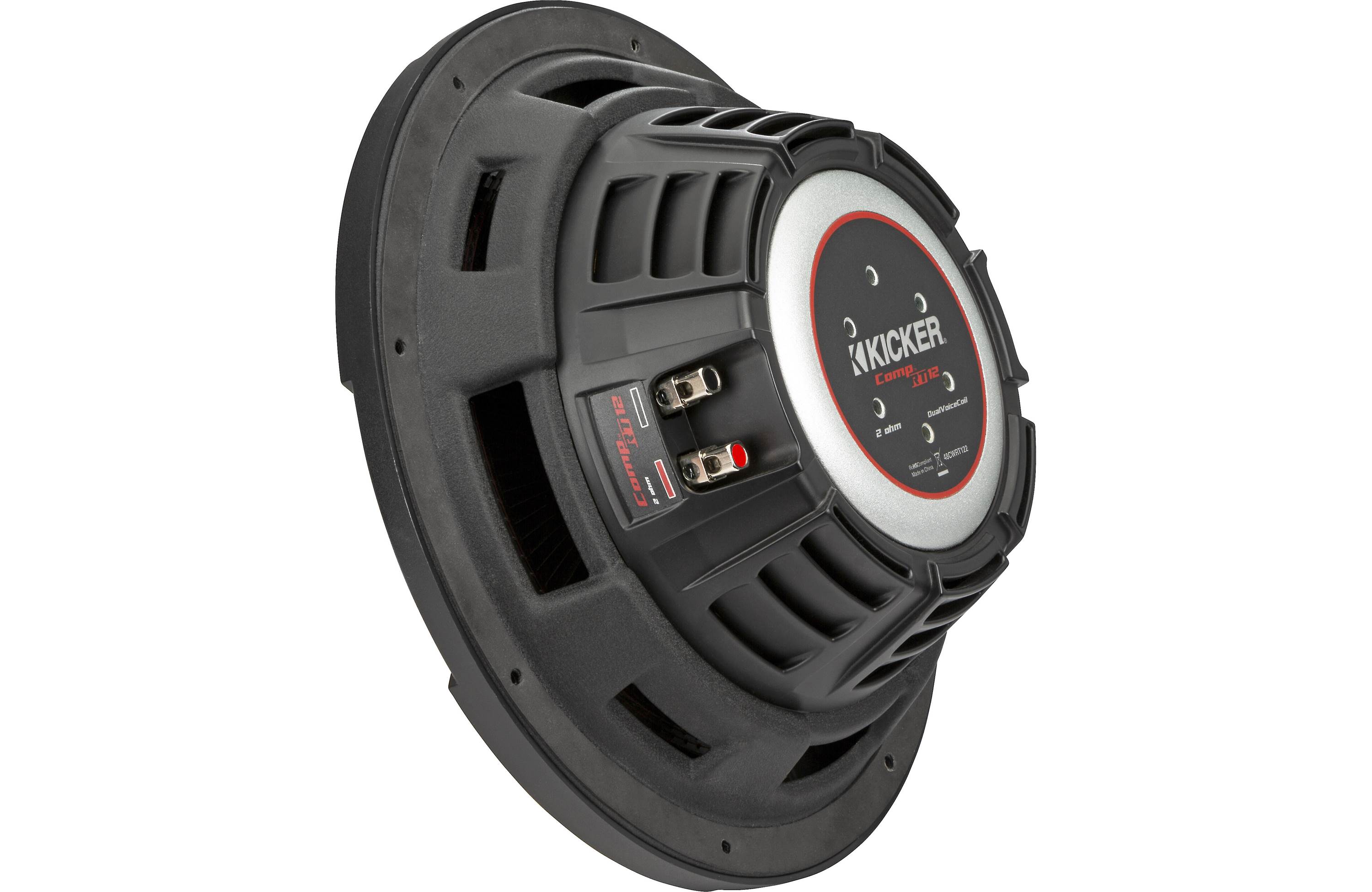 Kicker 48CWRT122 Shallow-Mount 12" Subwoofer with Dual 2-Ohm Voice Coils - Freemans Car Stereo