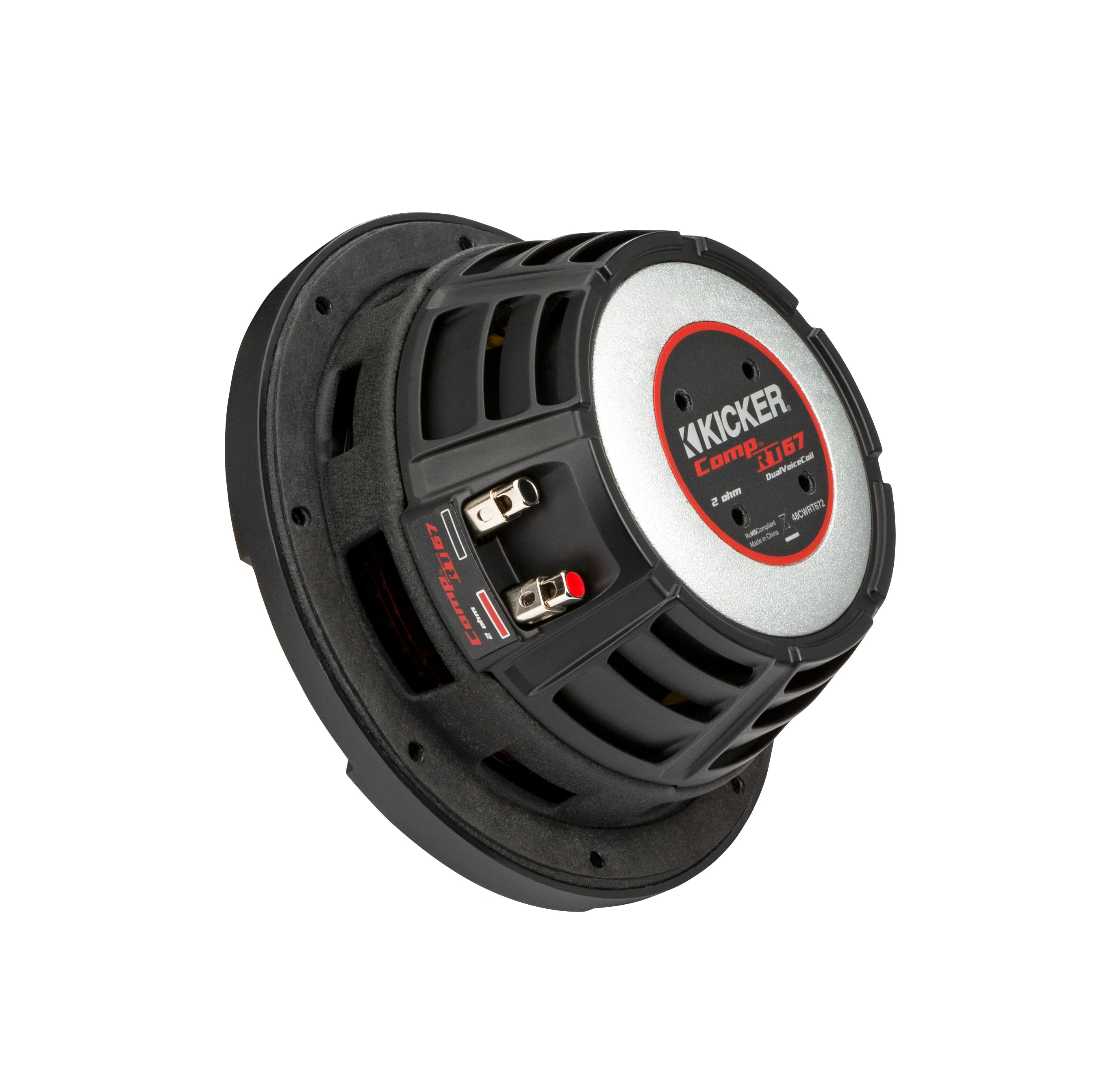 Kicker 48CWRT672 CompRT 6.75-Inch (165mm) Subwoofer DVC, 2-Ohm 150W - Freemans Car Stereo