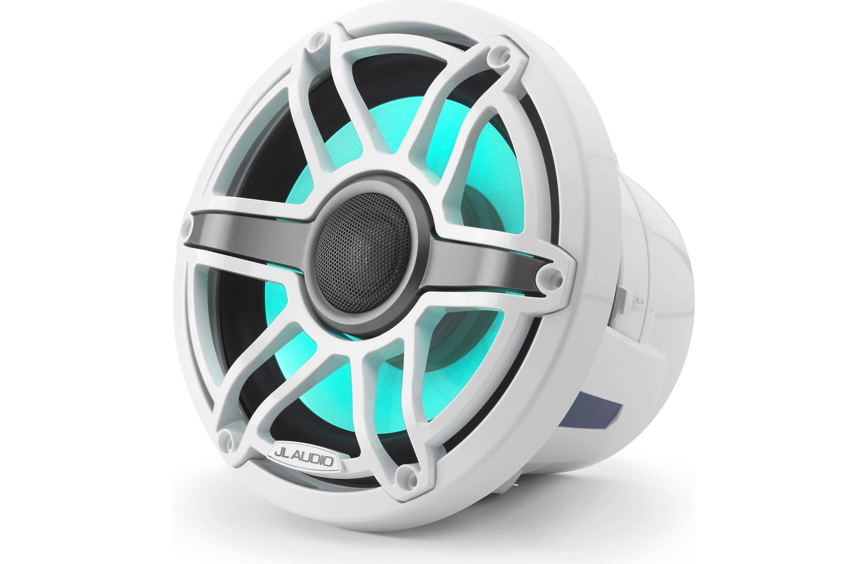 JL Audio M6-880X-S-GWGW-I 8.8" Marine Speaker System, RGB LED, Gloss White, Sport Grill - Freemans Car Stereo
