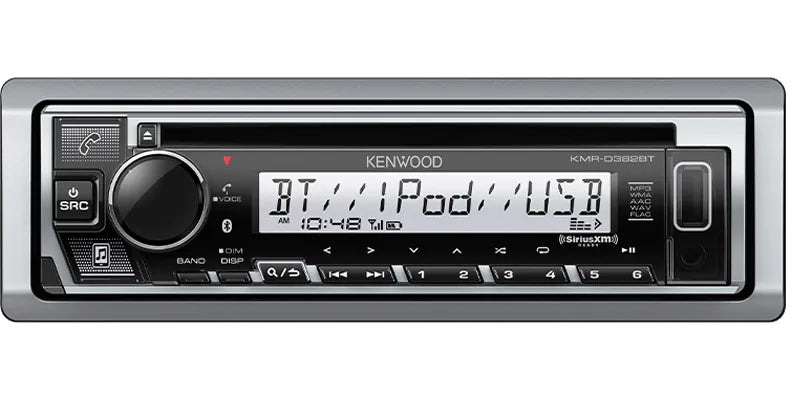 Kenwood KMR-D382BT 1-DIN Marine CD Receiver - Freemans Car Stereo