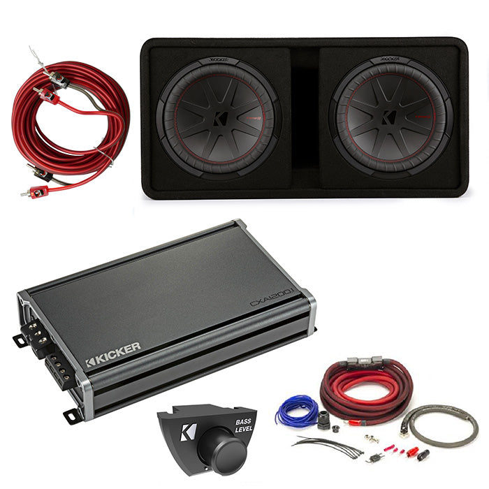 Kicker 48DCWR122 Amplifer and Subwoofer Bass Bundle with Install Kit - Freemans Car Stereo