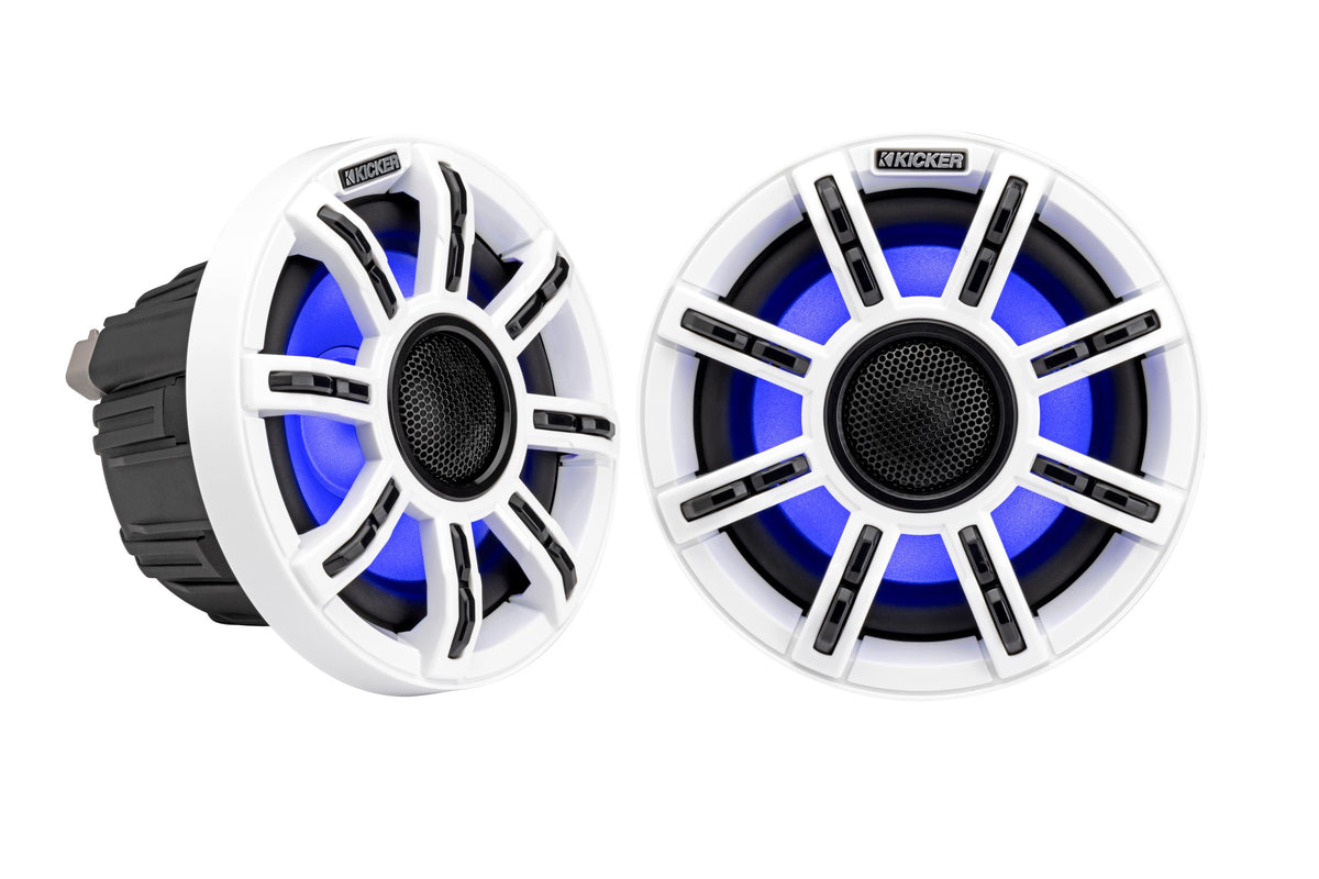 Kicker 51MSC65 6.5" 2-Way Marine Speakers with RGBW LED Lighting - Freemans Car Stereo