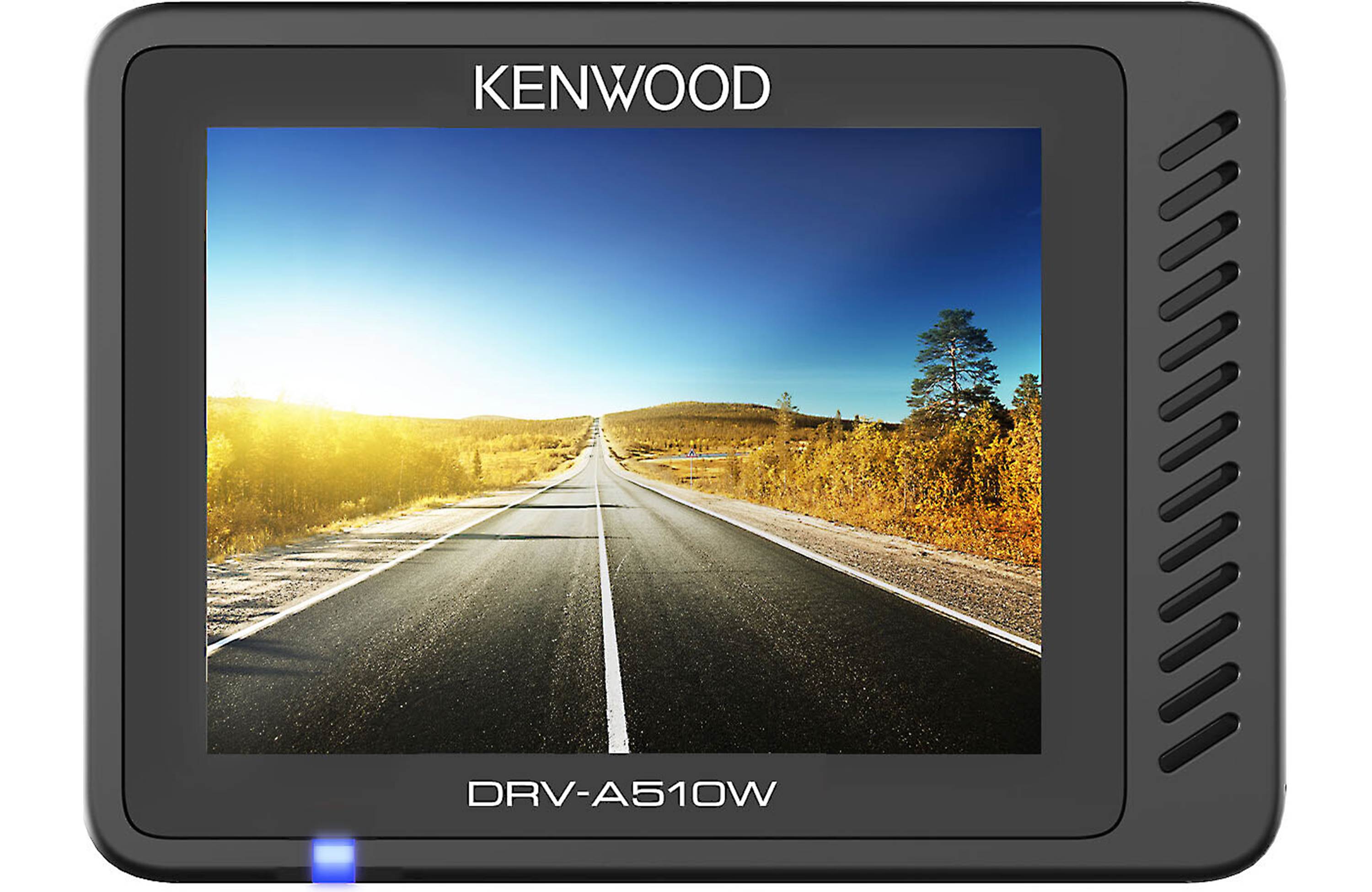 Kenwood DRV-A510WDP HD dash cam with Wi-Fi, GPS, and rear-view cam