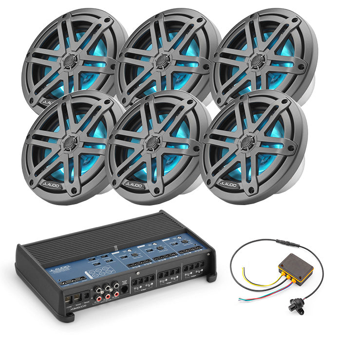 JL Audio XDM600/6 + 3 Pairs M3-650X-S-GM-I + MLC-RW Marine Bundle - Freemans Car Stereo