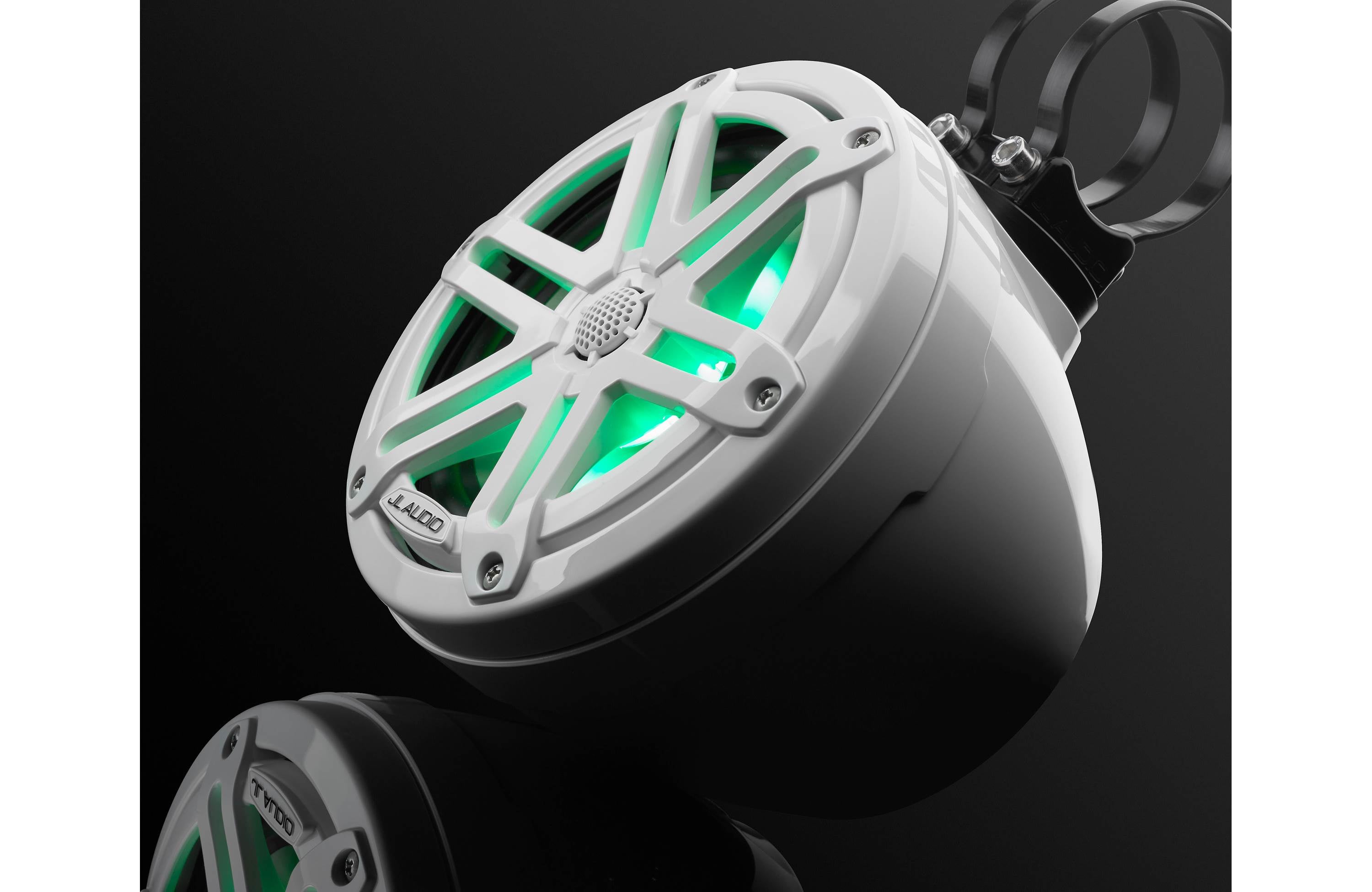JL Audio M3-650VEX-Gw-S-Gw-i 6.5"  Enclosed Coaxial System with RGB LED Lighting, Gloss White Enclosure, Gloss White Sport Grilles