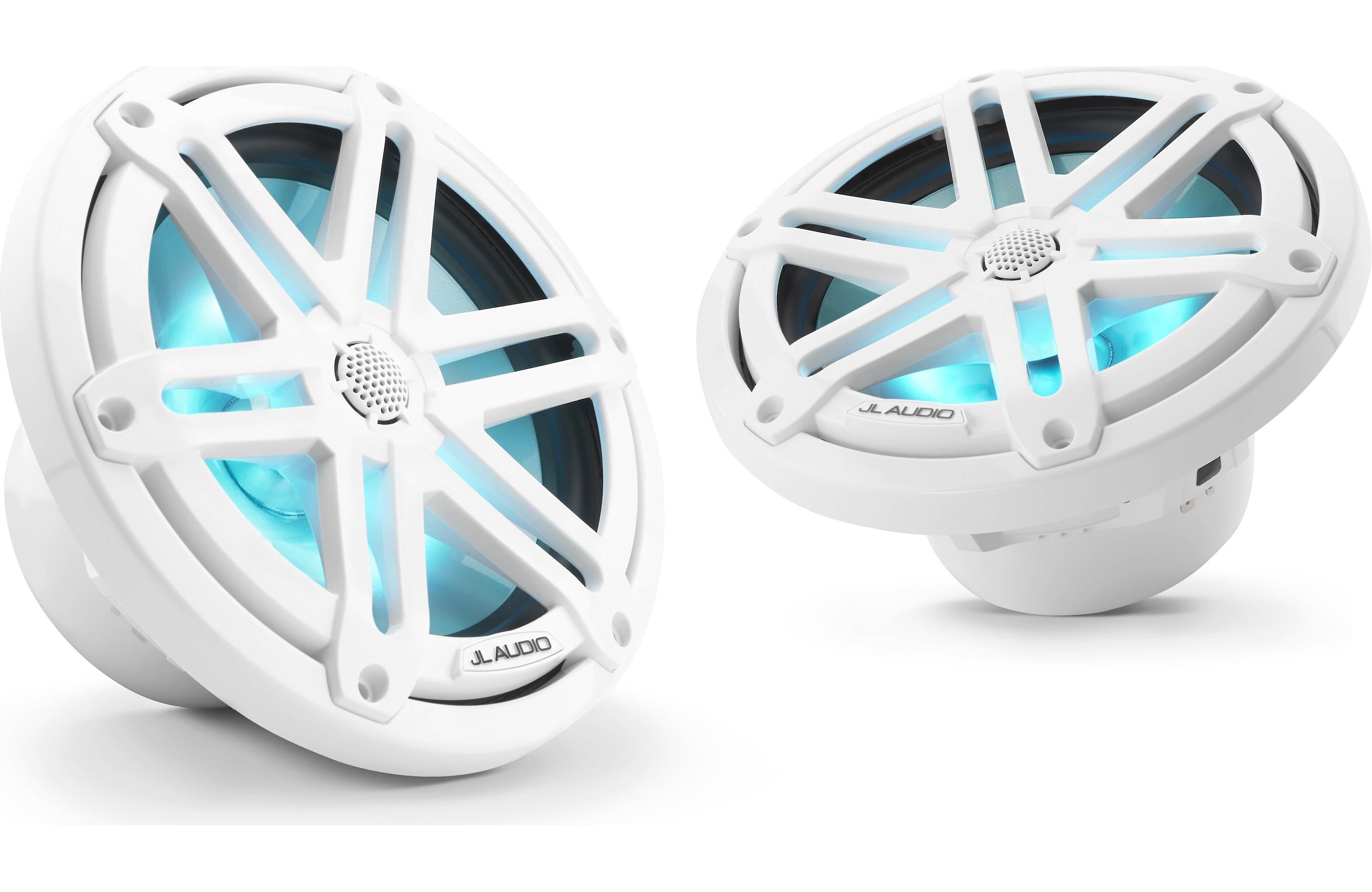 JL Audio M3-770X-S-GW-I 7.7" Marine Coaxial Speakers, White Sports Grilles w/ RGB LED Lighting