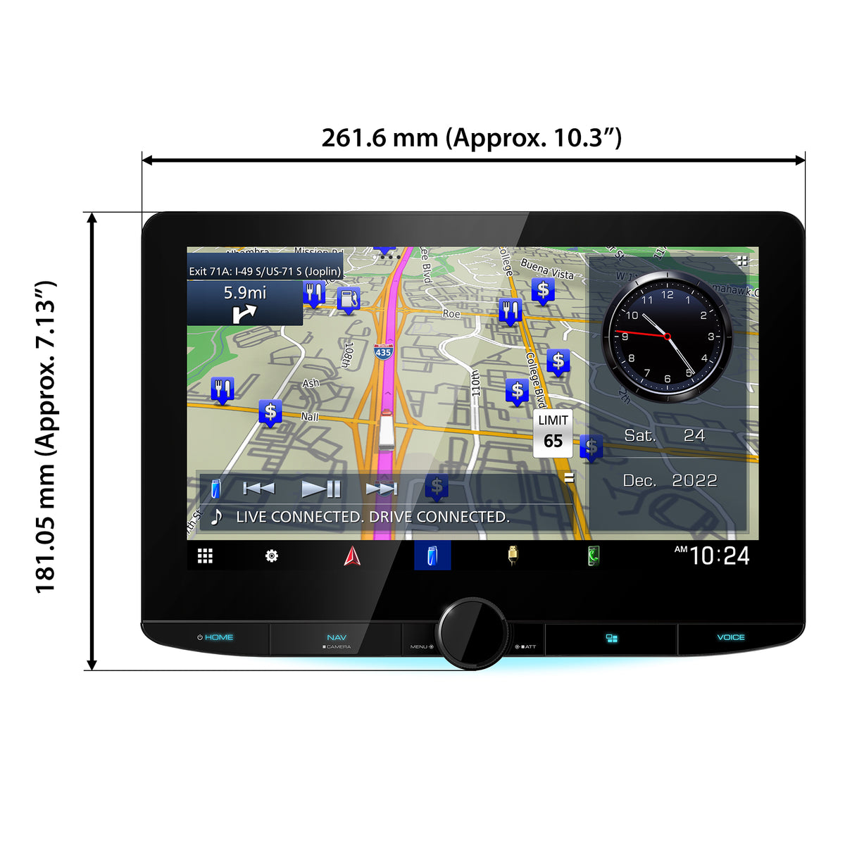 Kenwood DNR1008RVS 10.1" Multimedia Navigation Receiver for RV/Truck