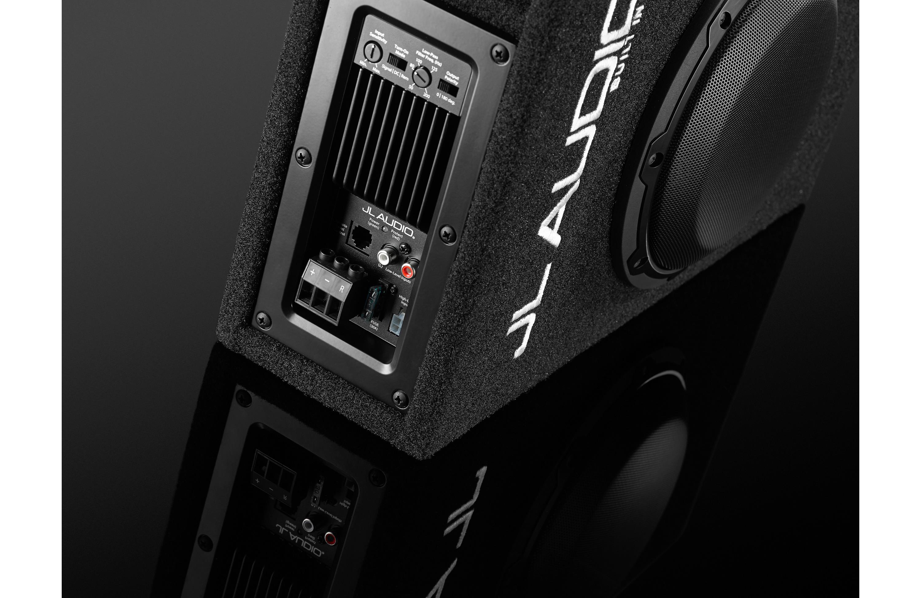 JL Audio ACP108LG-W3v3 - Single 8W3v3 MicroSub+ with DCS Amplifier, Ported, 0.40 Ohm - Freemans Car Stereo