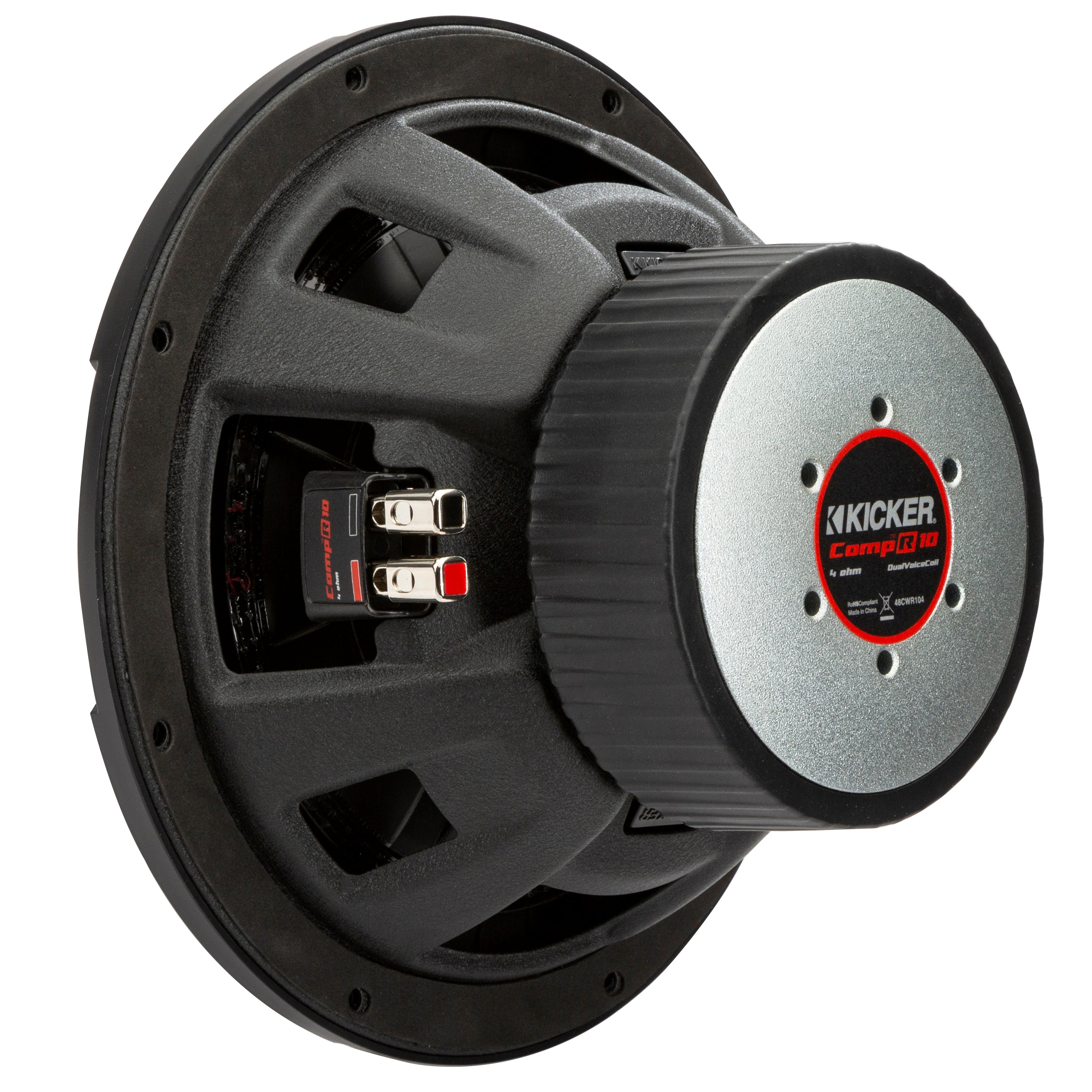 Kicker 48CWR102 CompR Series 10" 2-Ohm Dual Voice Coil Subwoofer - Freemans Car Stereo