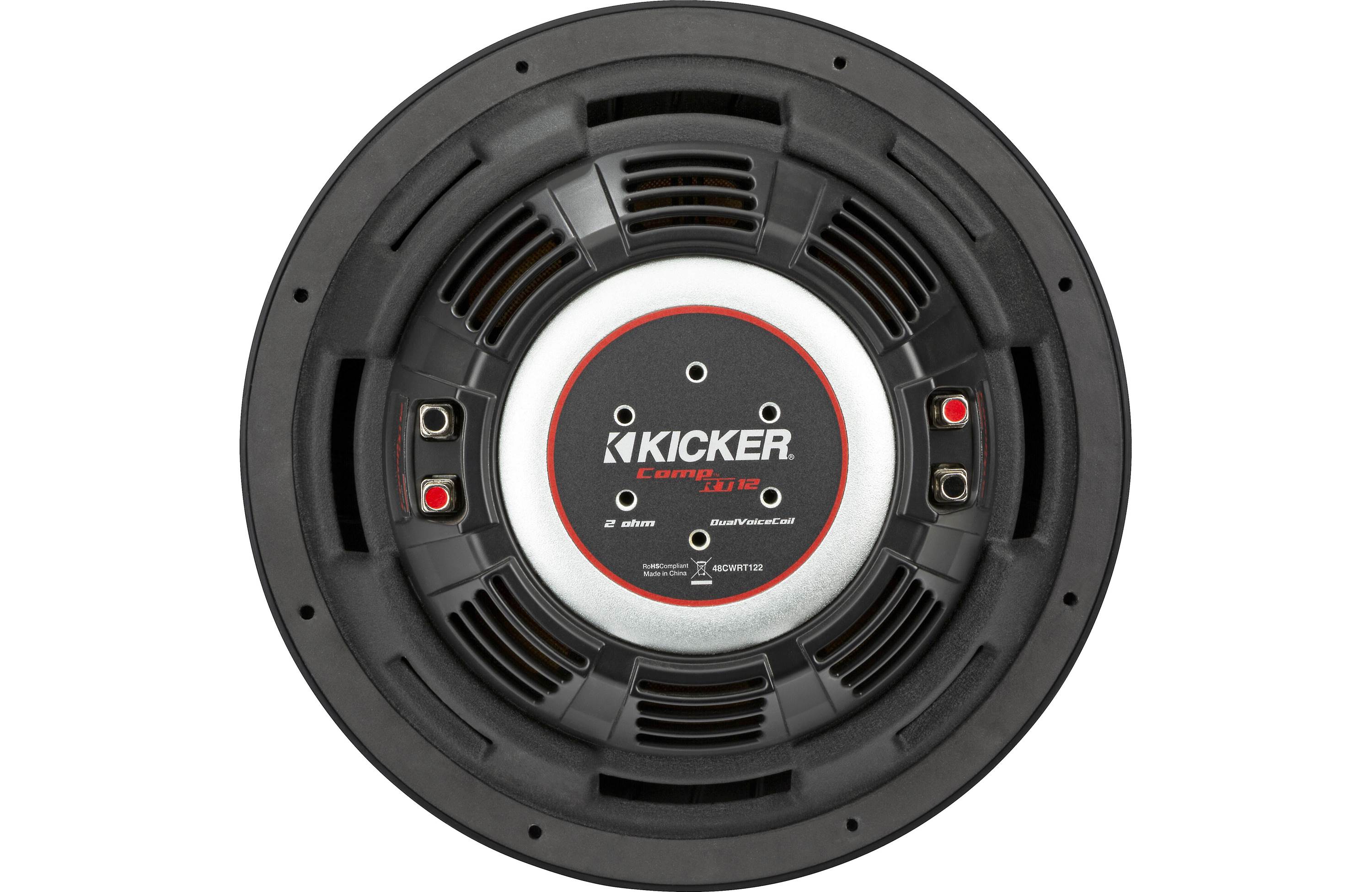 Kicker 48CWRT122 Shallow-Mount 12" Subwoofer with Dual 2-Ohm Voice Coils - Freemans Car Stereo