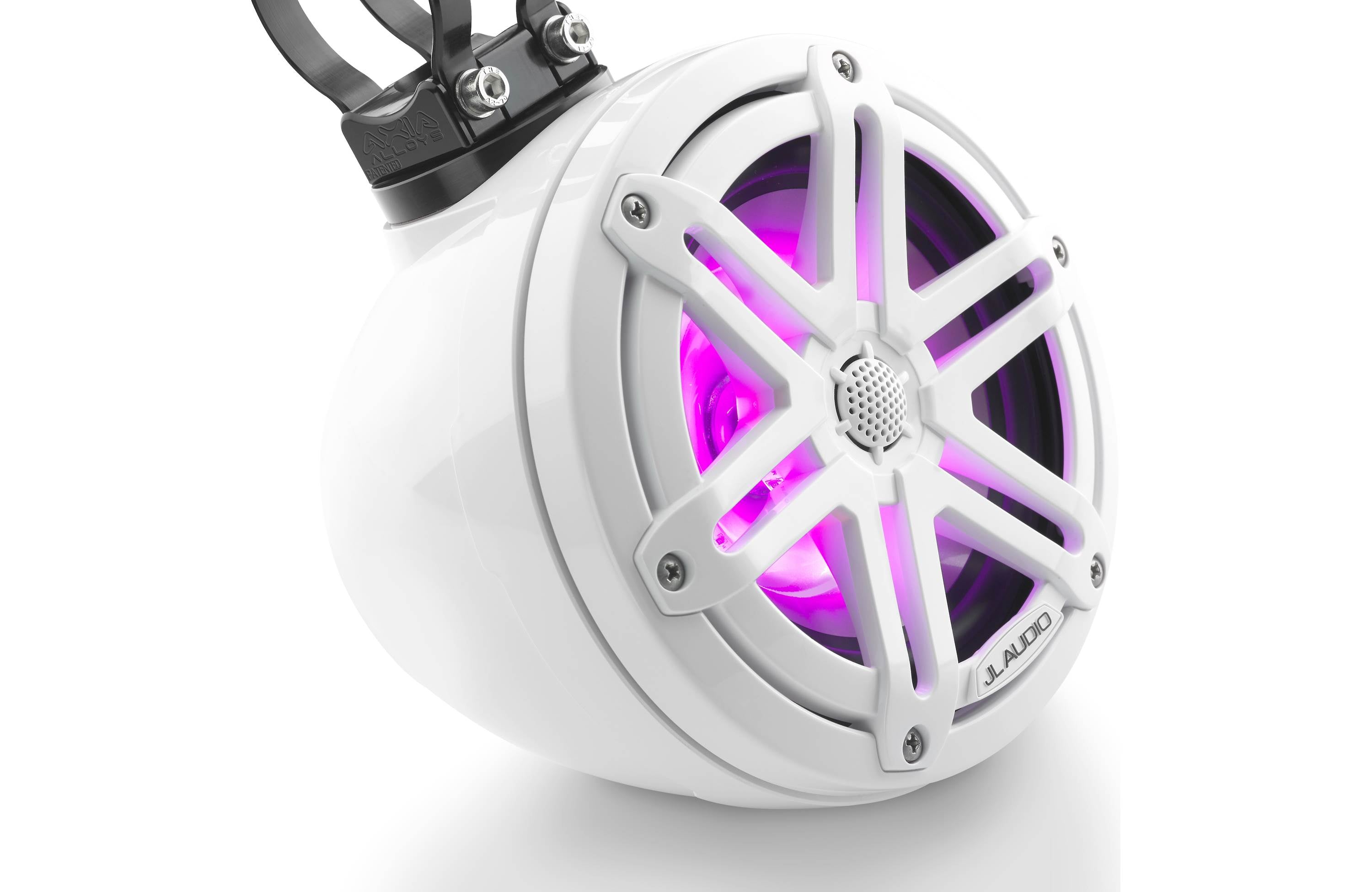 JL Audio M3-650VEX-Gw-S-Gw-i 6.5"  Enclosed Coaxial System with RGB LED Lighting, Gloss White Enclosure, Gloss White Sport Grilles