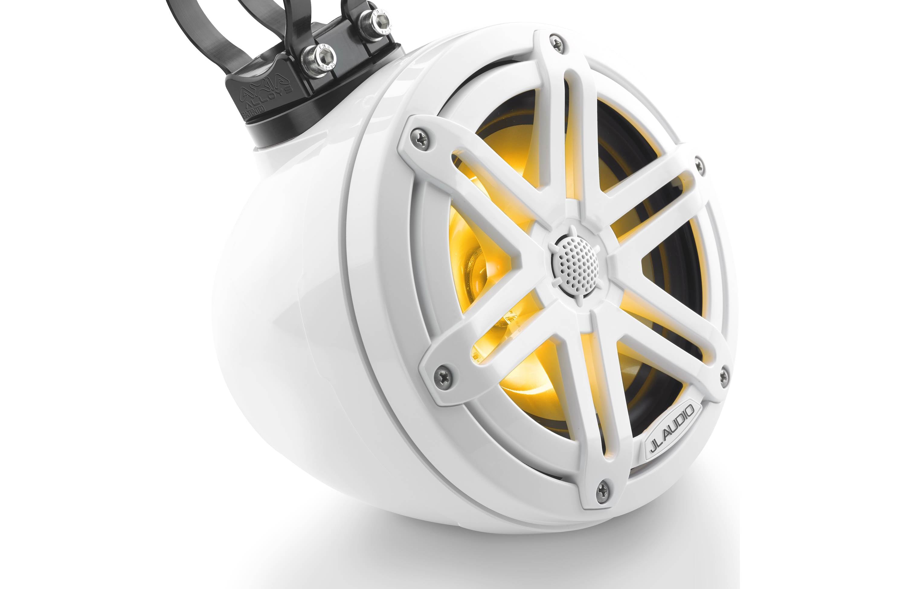 JL Audio M3-650VEX-Gw-S-Gw-i 6.5"  Enclosed Coaxial System with RGB LED Lighting, Gloss White Enclosure, Gloss White Sport Grilles
