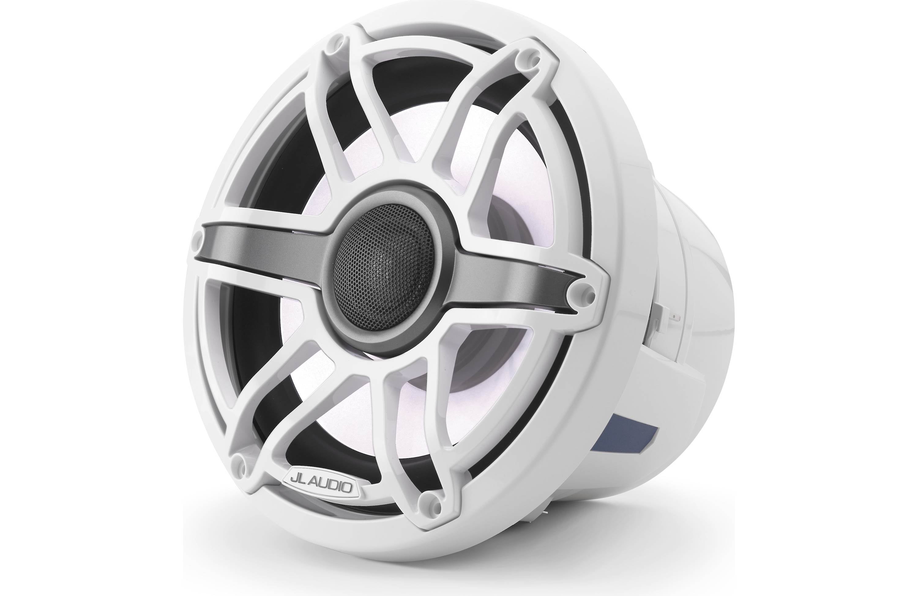 JL Audio M6-880X-S-GWGW-I 8.8" Marine Speaker System, RGB LED, Gloss White, Sport Grill - Freemans Car Stereo