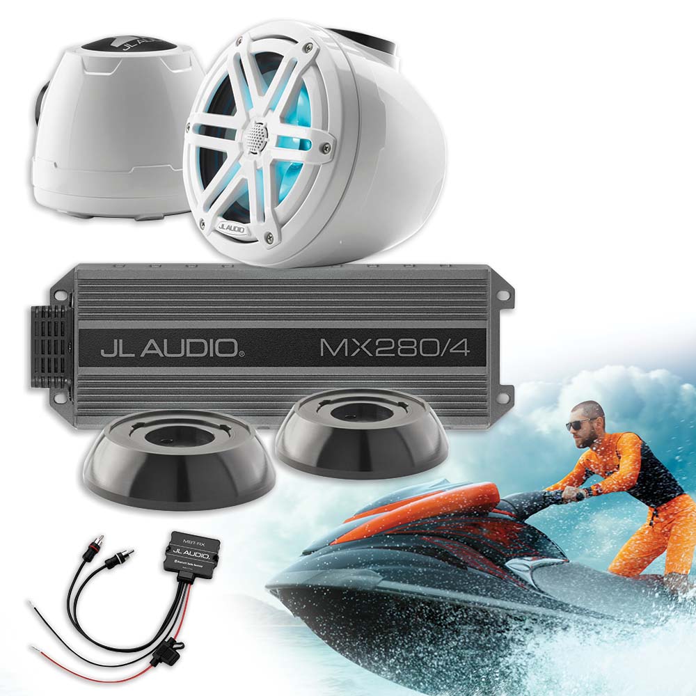 JL Audio MX280/4 + M3-650VEX-GW-S-GW-I + MBT-RX + PS-SWMCP-B-SM Jet Ski Kit - Freemans Car Stereo